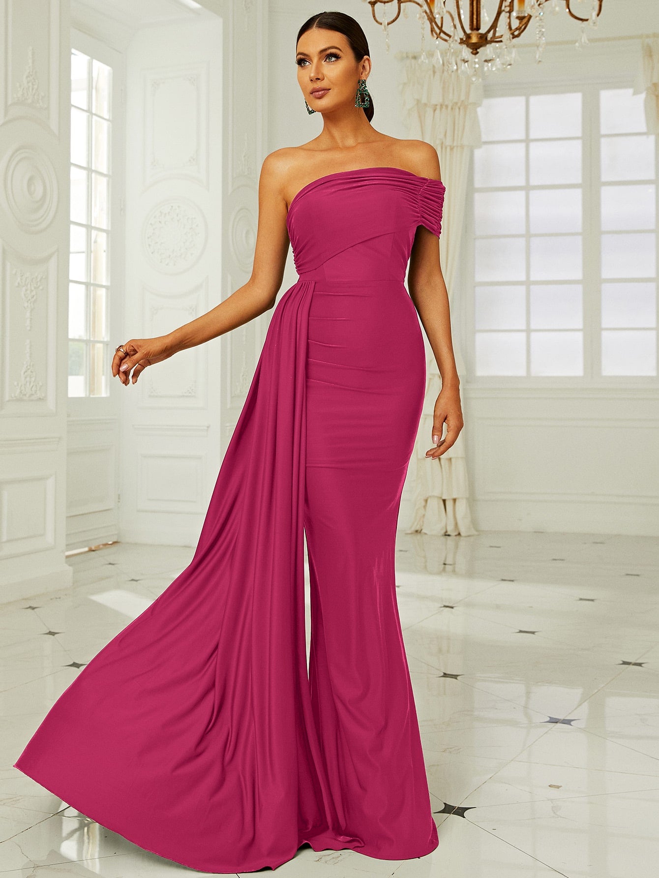 Timeless Elegance: One-Shoulder Side Draped Formal Dress