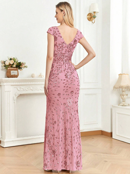 Luxurious Sequined Mermaid Dress for Gala and Formal Celebrations