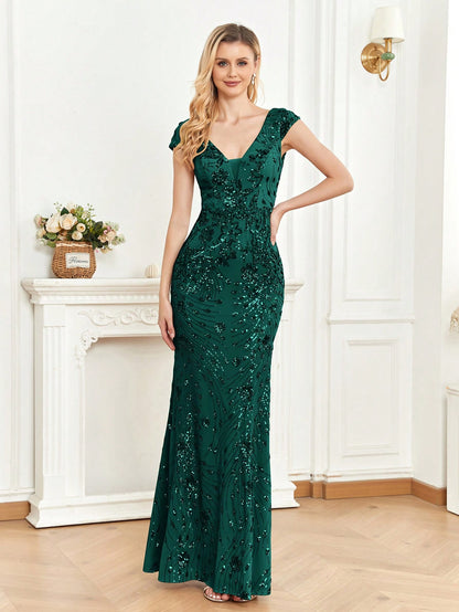 Luxurious Sequined Mermaid Dress for Gala and Formal Celebrations