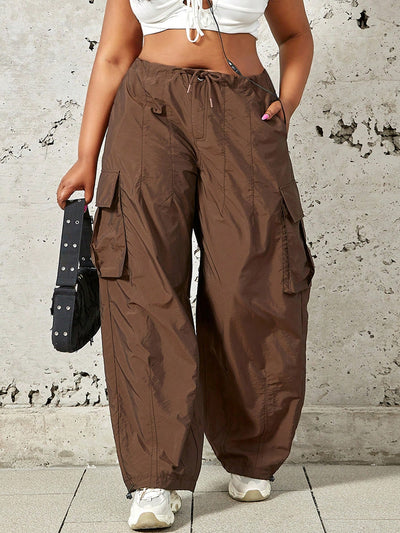 Plus Size Parachute Cargo Pants with Drawstring Waist: Ultimate Style and Comfort