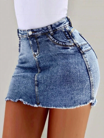 Trendy Women’s Bodycon Denim Skirt – Slim Fit Pencil Design for Stylish Outfits-Free Shipping