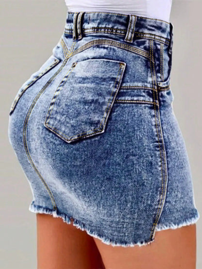 Trendy Women’s Bodycon Denim Skirt – Slim Fit Pencil Design for Stylish Outfits-Free Shipping