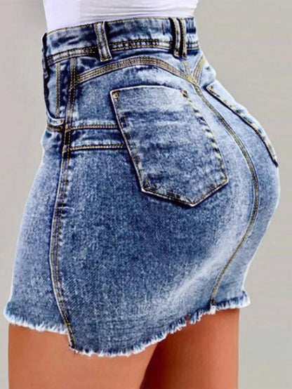 Trendy Women’s Bodycon Denim Skirt – Slim Fit Pencil Design for Stylish Outfits-Free Shipping