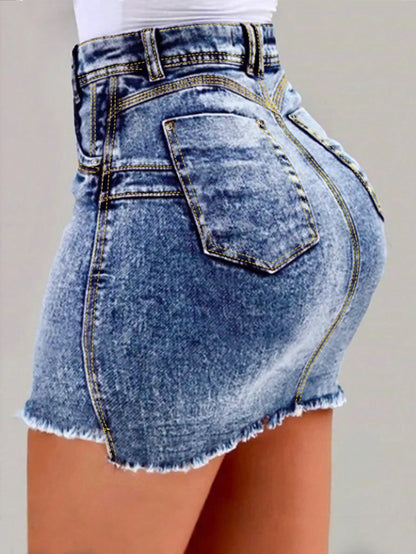 Trendy Women’s Bodycon Denim Skirt – Slim Fit Pencil Design for Stylish Outfits-Free Shipping