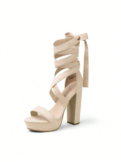 *Strappy Tie Chunky Gladiator Heeled Sandals – The Perfect Glamour For any Occasion-Free Shipping