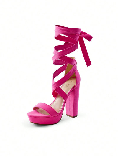 *Strappy Tie Chunky Gladiator Heeled Sandals – The Perfect Glamour For any Occasion-Free Shipping