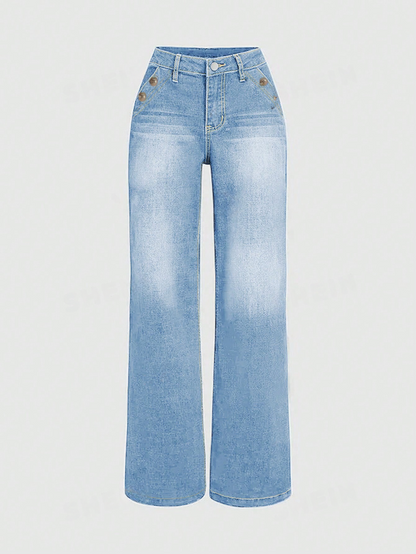 Classic Loose-Fit Straight Leg Denim Jeans - Timeless Women’s Fashion Staple-Free Shipping