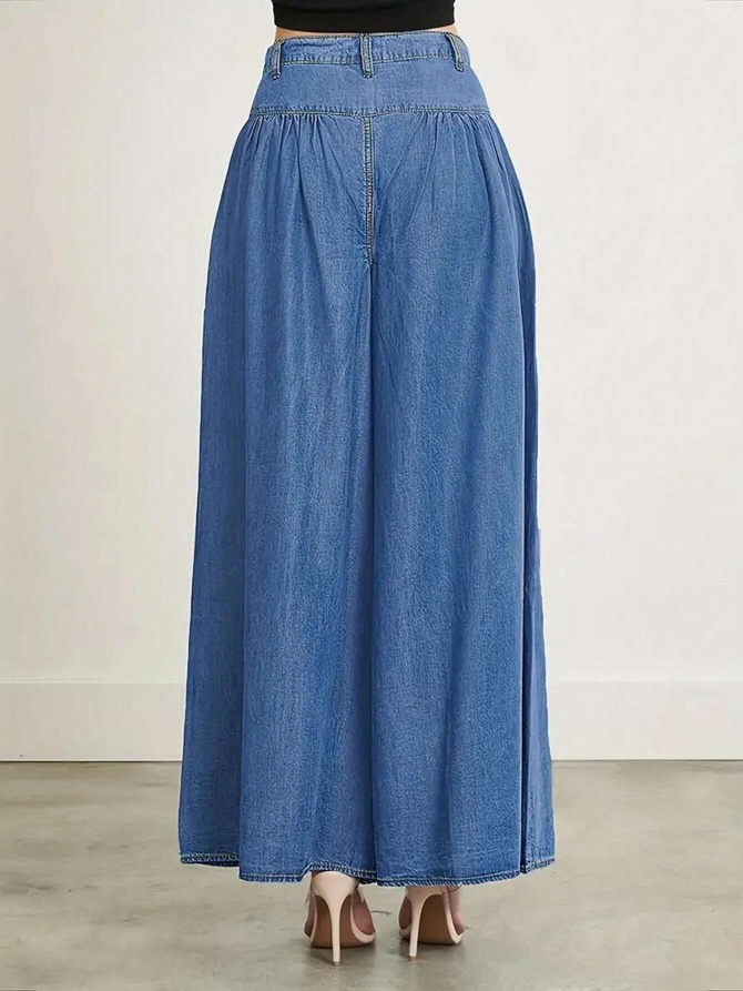 Stylish Pleated Palazzo Pants with Zipper Closure - Free Shipping