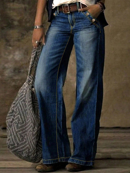 Classic Loose-Fit Straight Leg Denim Jeans - Timeless Women’s Fashion Staple-Free Shipping