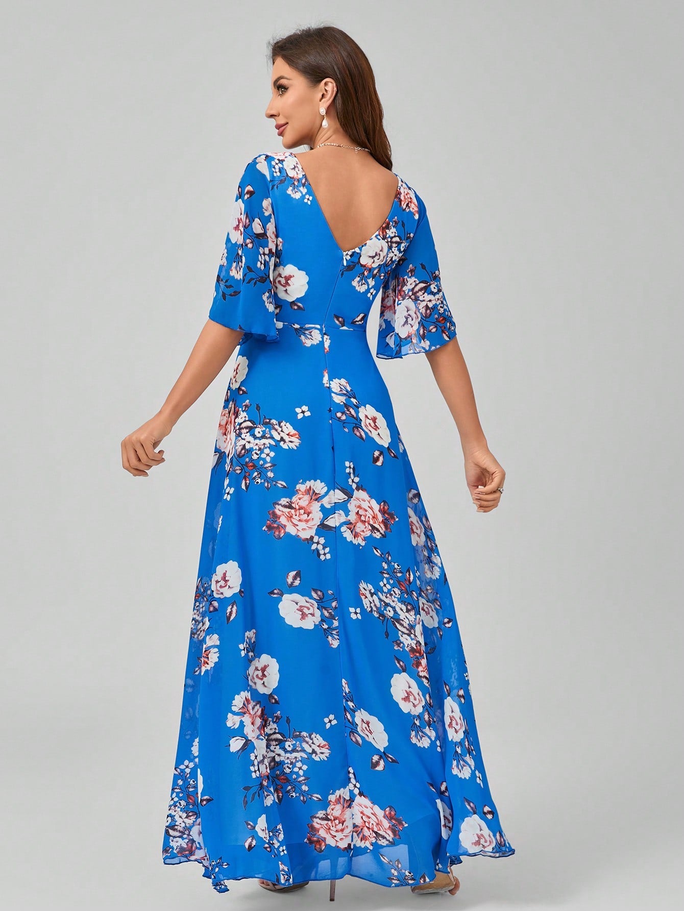 Floral A-Line Dress - Effortless Elegance, Free Shipping