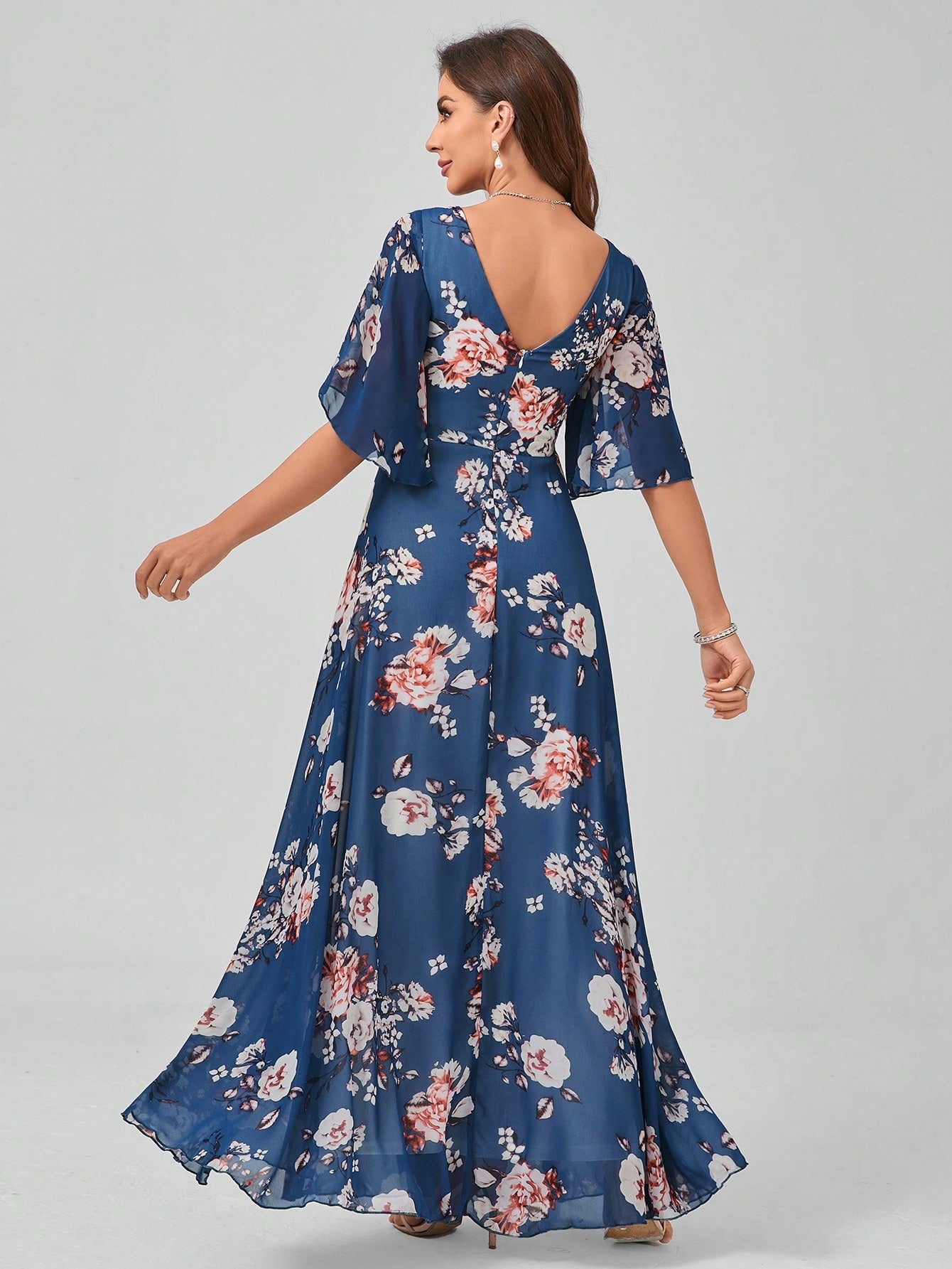 Floral A-Line Dress - Effortless Elegance, Free Shipping