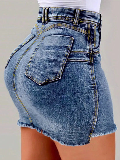 Trendy Women’s Bodycon Denim Skirt – Slim Fit Pencil Design for Stylish Outfits-Free Shipping