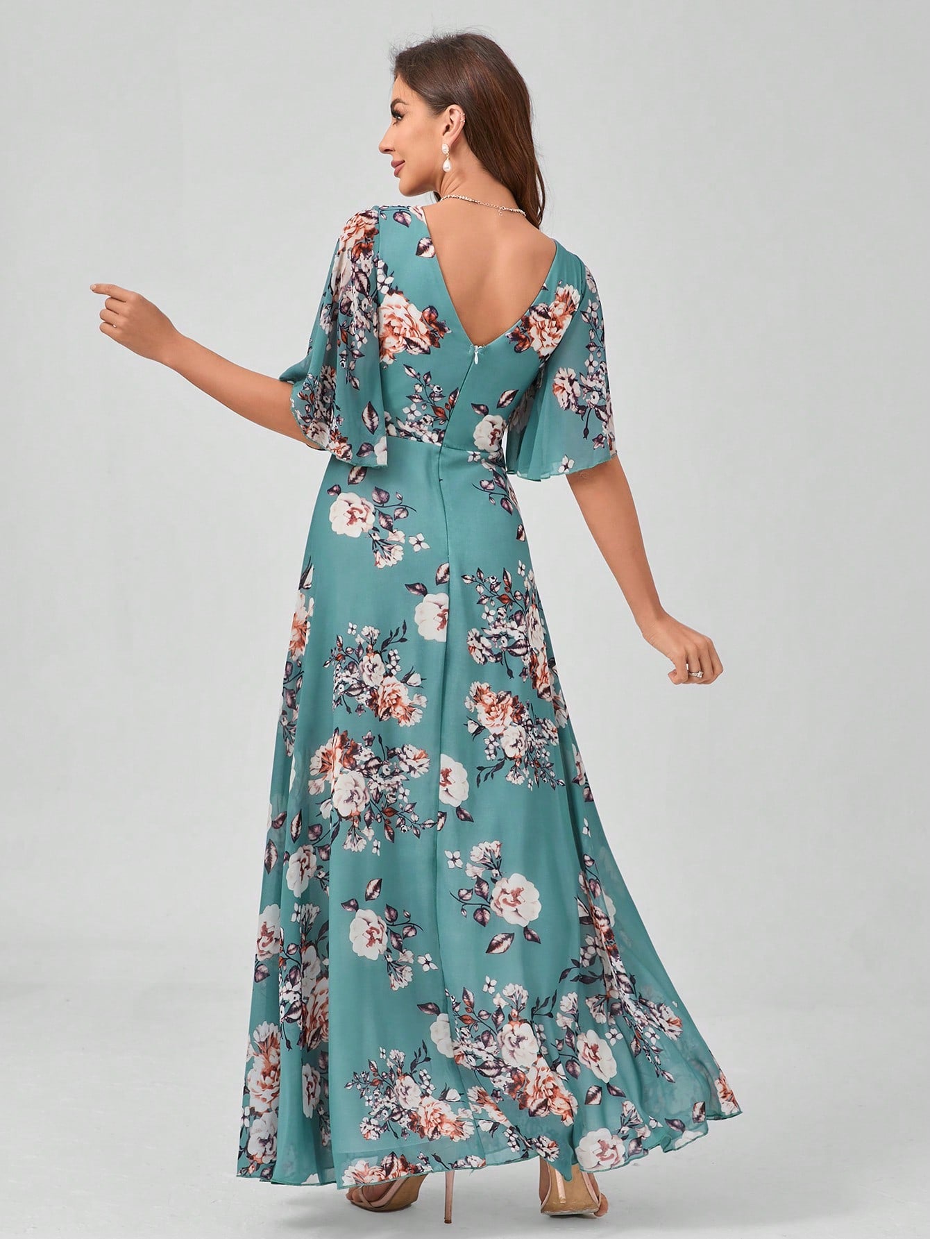 Floral A-Line Dress - Effortless Elegance, Free Shipping