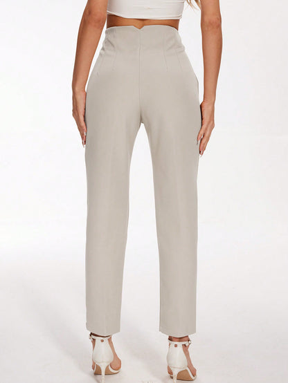 Ladies Stylish Slim-Fit Straight Leg Pants Casual & Formal Wear Trousers-Free Shipping