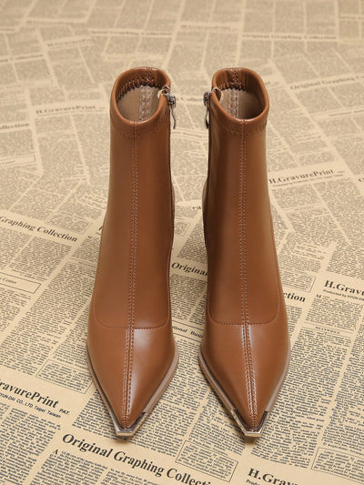 Chic Fashionable Women's Boots, Versatile Thick Heel Pointed Toe Ankle Boots-Free Shipping