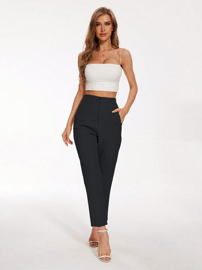 Ladies Stylish Slim-Fit Straight Leg Pants Casual & Formal Wear Trousers-Free Shipping