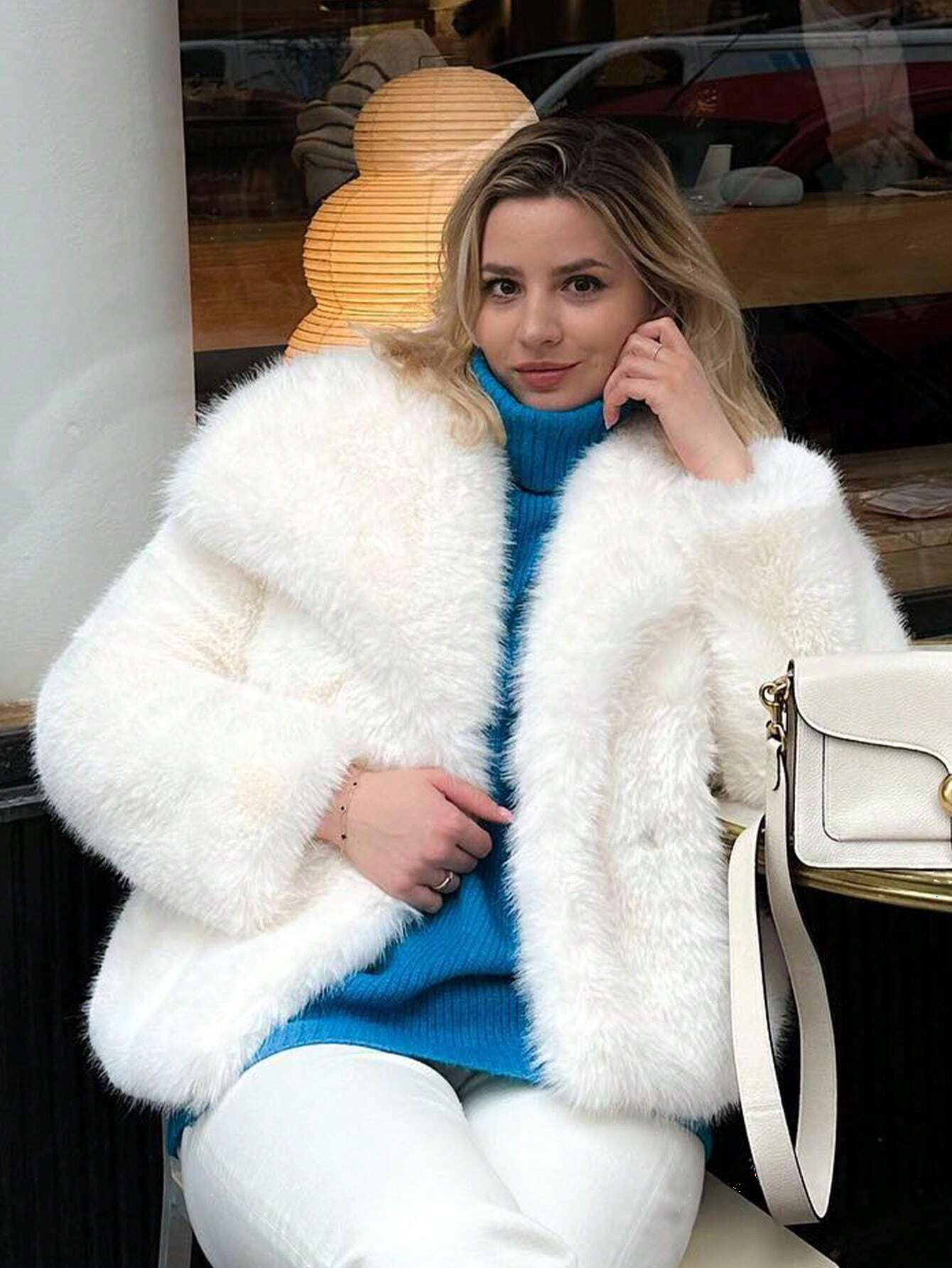 Elegant Women's Oversized Faux Fur Jacket-Free Shipping