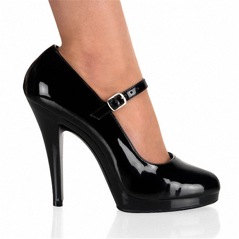 Cutout Waterproof Open-Toe PU High Heels - Free Shipping