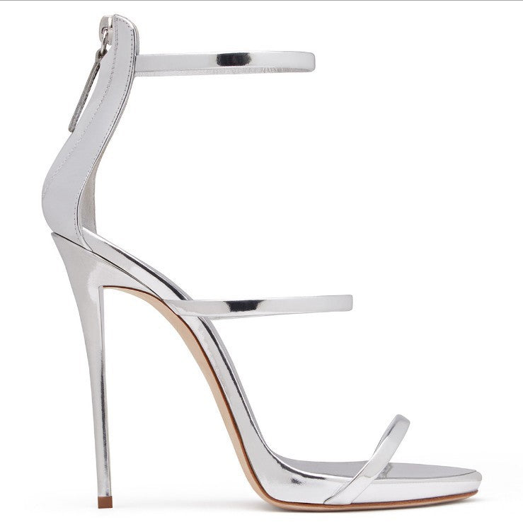 Fish Mouth Ankle Strap Stiletto High Heel - Free Shipping
