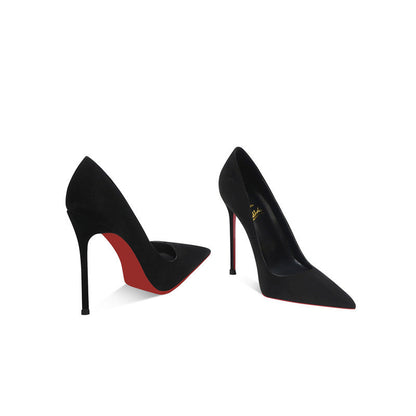Red Sole Pointed Toe Slip-On Stiletto High Heels - Free Shipping