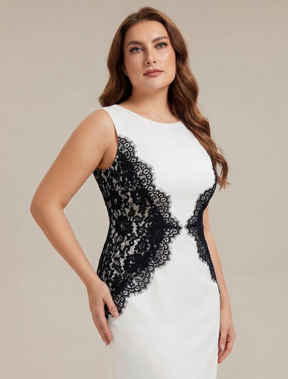 Elegant Plus Size Sleeveless Colorblock Lace Applique Maxi Dress - Free Shipping
