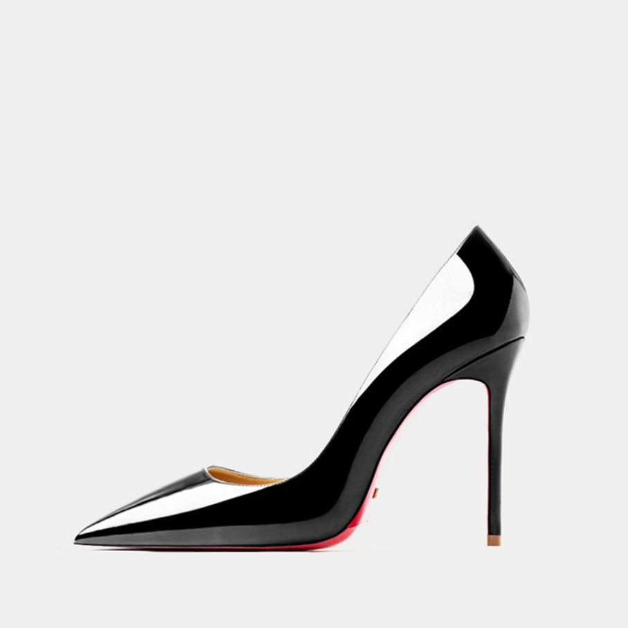 Sophisticated Patent Leather Pointed Toe Stiletto Heels - Free Shipping