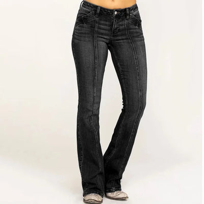 Trendy Slim Fit Bell-Bottom Jeans - Flared Denim Pants Trousers for Women