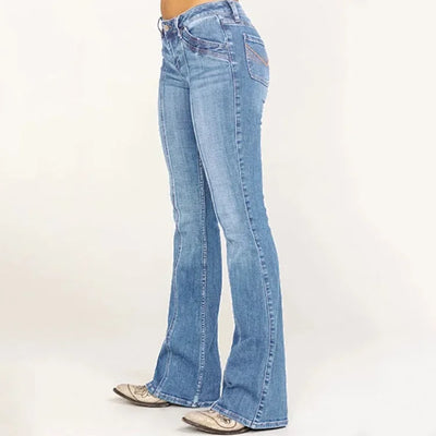 Trendy Slim Fit Bell-Bottom Jeans - Flared Denim Pants Trousers for Women