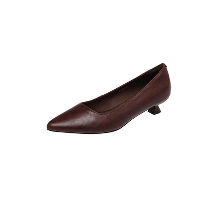 Pointed-Toe Cowhide Kitten Heels - Free Shipping