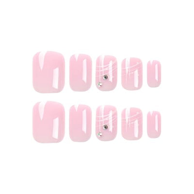 Elegant Square Press-On Nails with Stylish Design - Quick Manicure for All Occasions