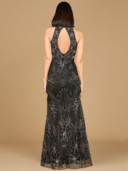 Elegant Halter Neck Open Back Beaded Dress Sizes  0-16 - Free Shipping