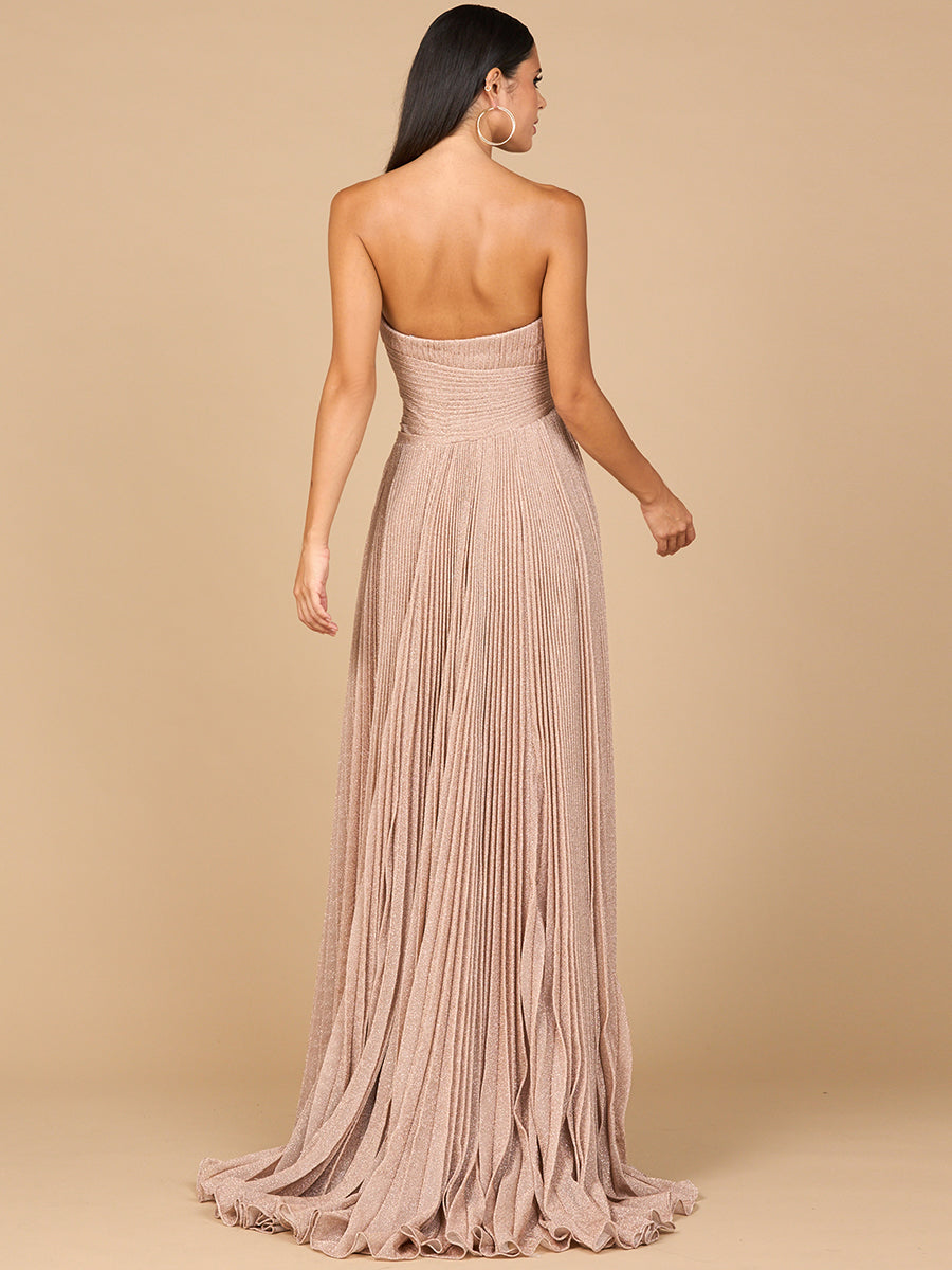 Flowing Pleated Strapless Dress - Free Shipping