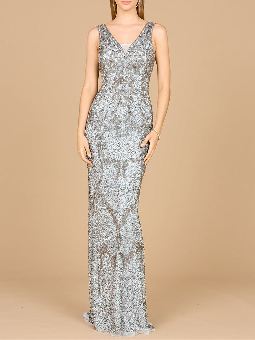 Cowl Back Classy Beaded Dress - Free Shipping