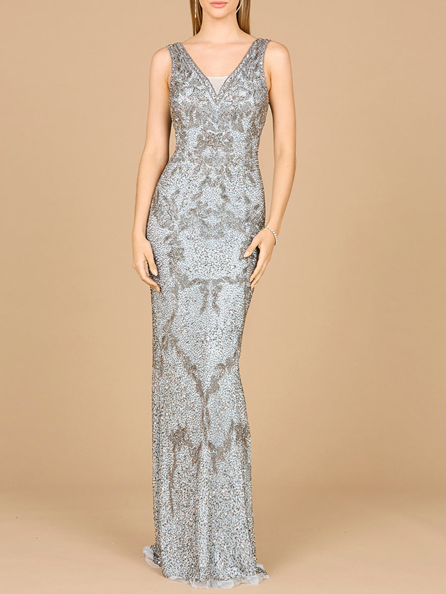 Cowl Back Classy Beaded Dress - Free Shipping