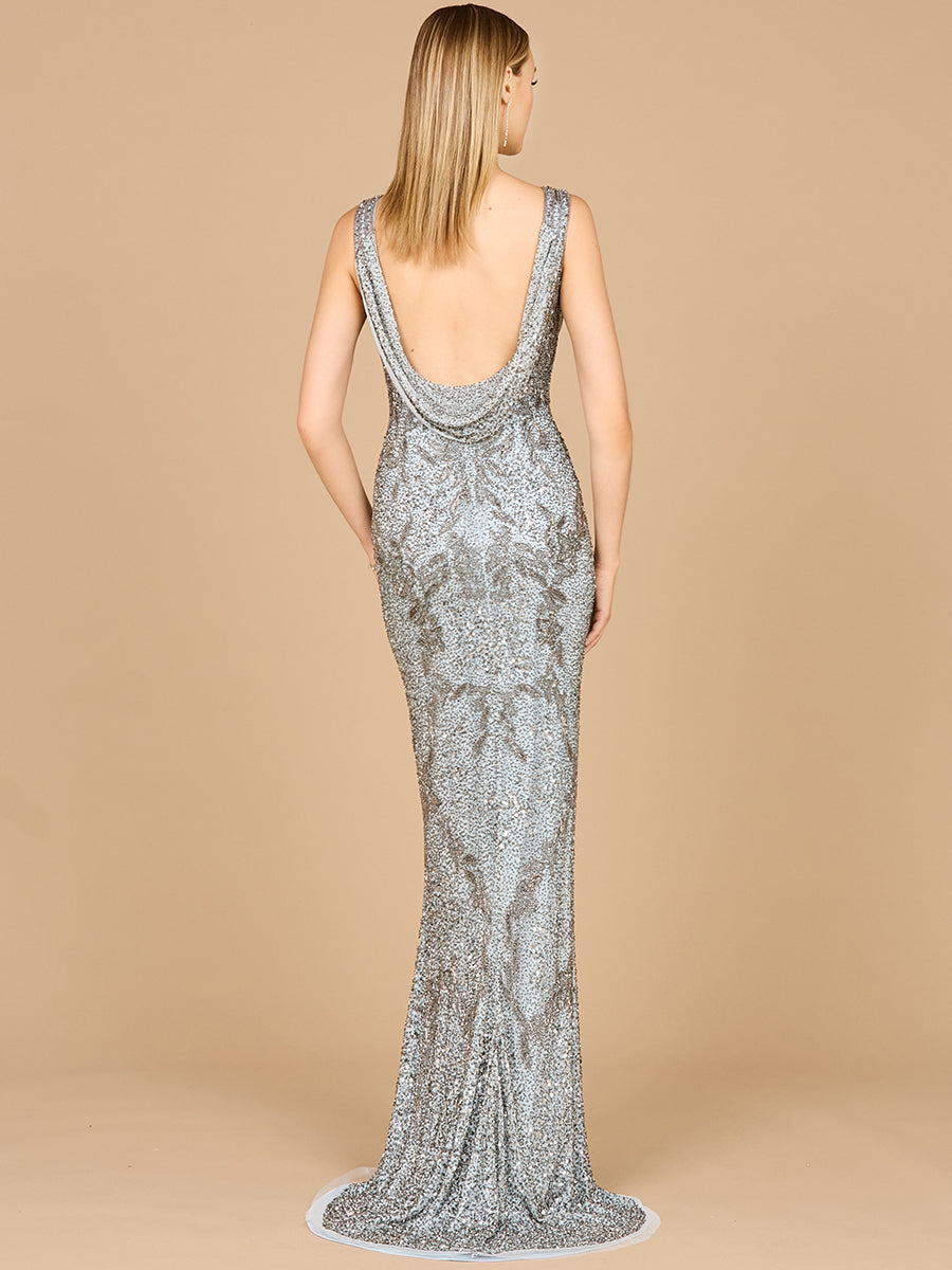 Cowl Back Classy Beaded Dress - Free Shipping