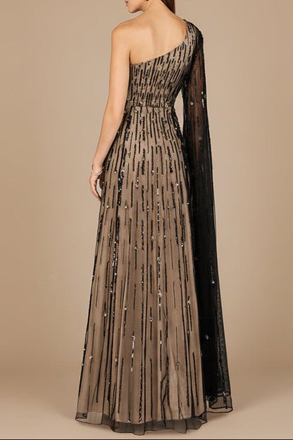 One Shoulder A-Line Gown - Free Shipping