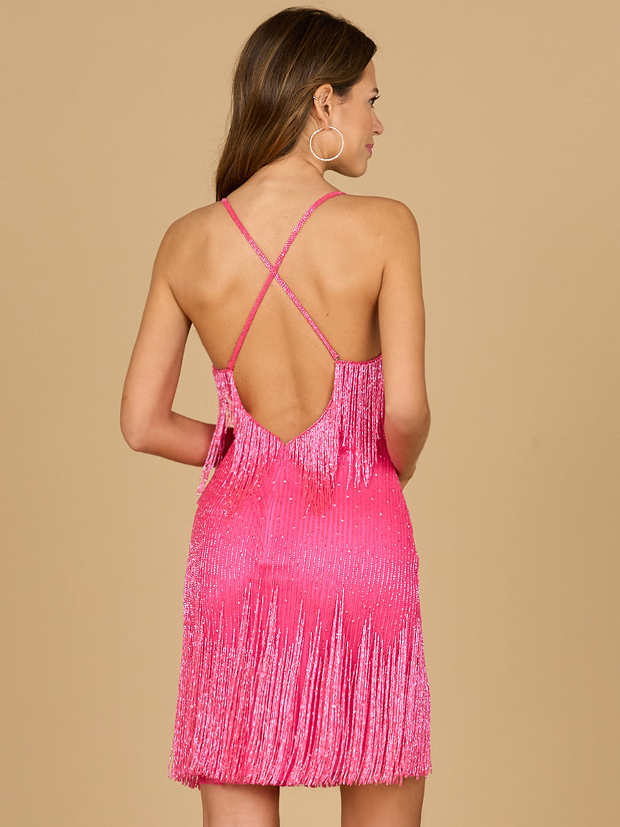 Sexy and Flirty Spaghetti Strap Fringe Dress - Free Shipping