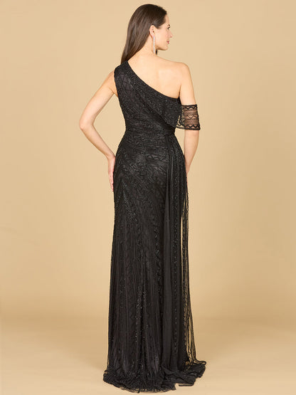 Stunning Beaded Draped One Shoulder Dress Sizes 0-18 - Free Shipping