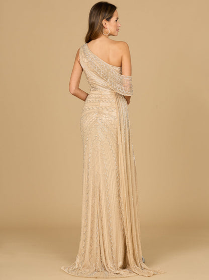 Stunning Beaded Draped One Shoulder Dress Sizes 0-18 - Free Shipping