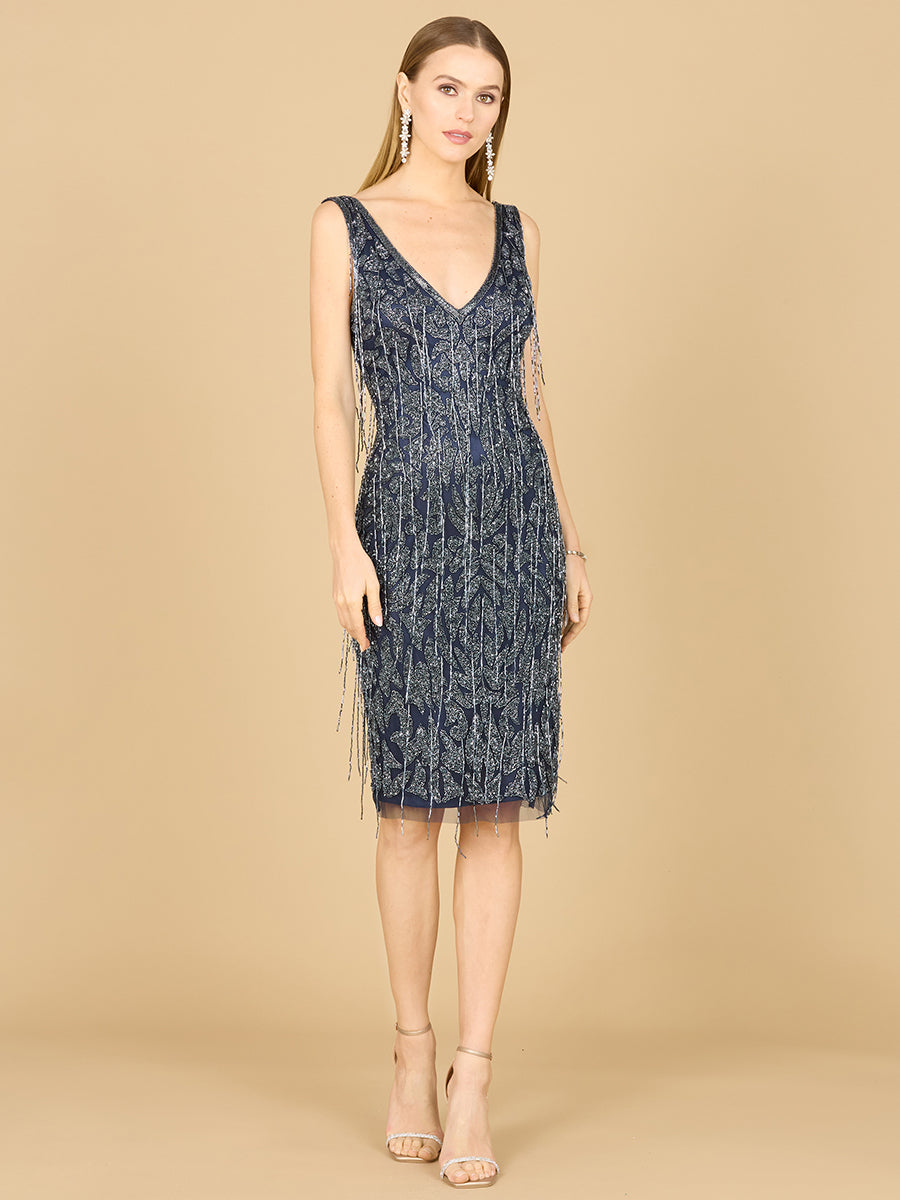 Stylish Fringe Cocktail Dress Sizes 0-14 - Free Shipping