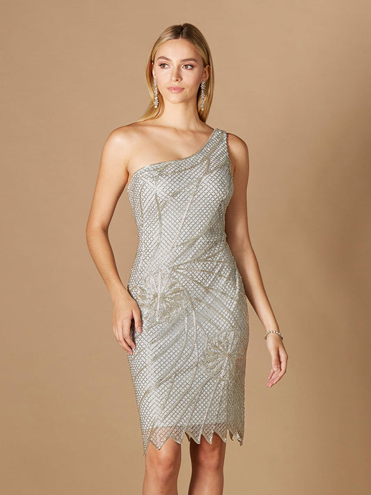 One Shoulder Cocktail Gown - Free Shipping