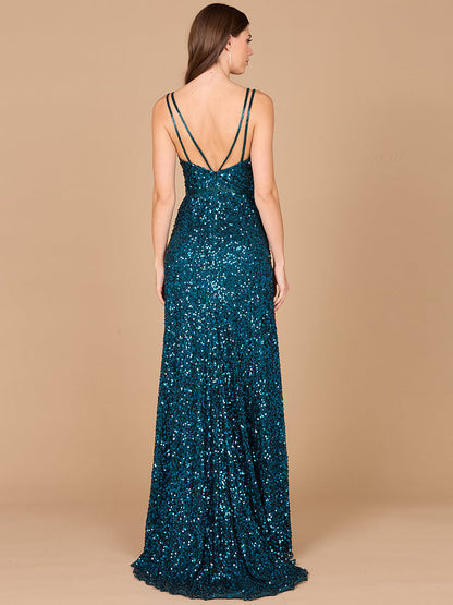 Beaded Prom Dress with High Slit - Free Shipping