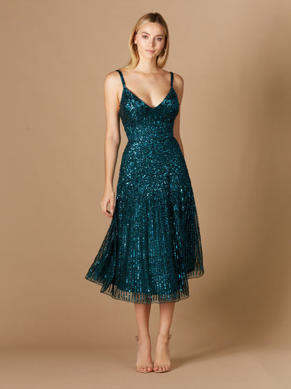 Beautiful Flowing Sequin Midi Dress - Free Shipping