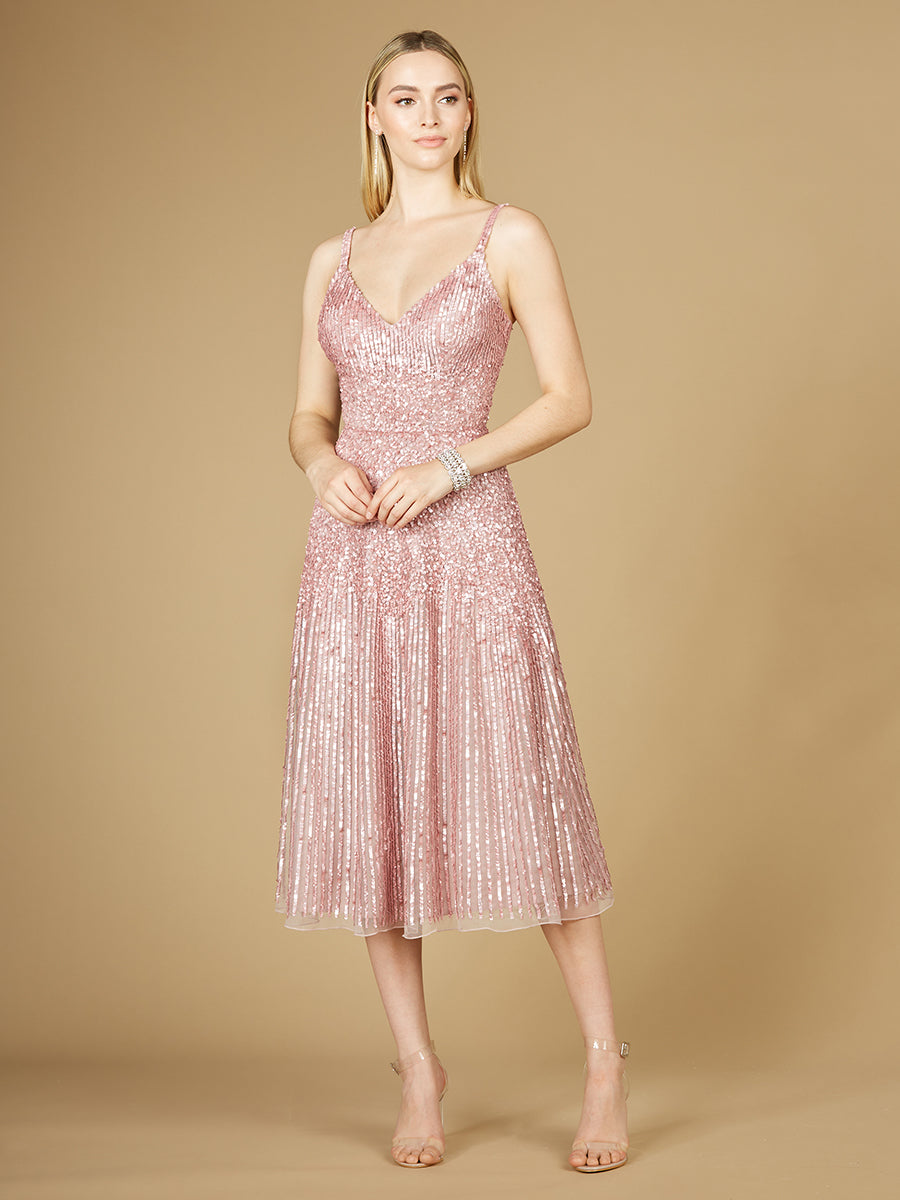 Beautiful Flowing Sequin Midi Dress - Free Shipping