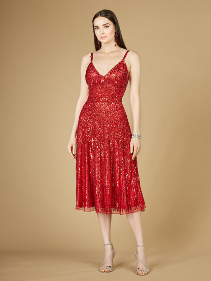 Beautiful Flowing Sequin Midi Dress - Free Shipping