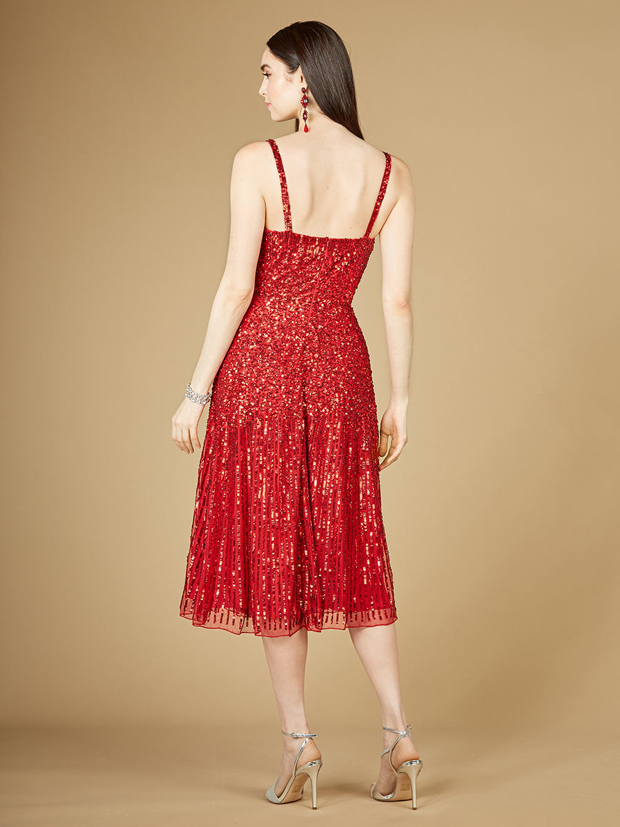 Beautiful Flowing Sequin Midi Dress - Free Shipping