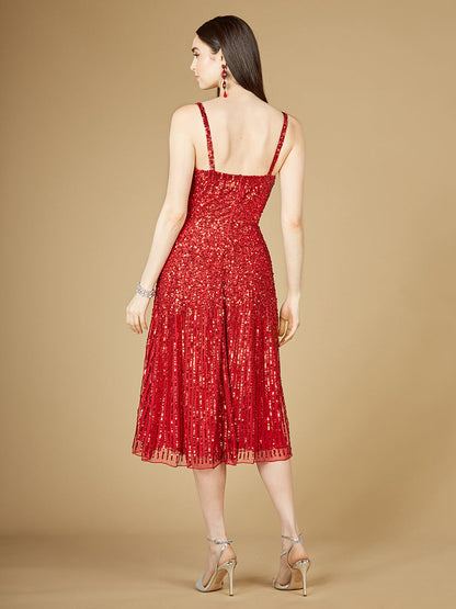 Beautiful Flowing Sequin Midi Dress - Free Shipping