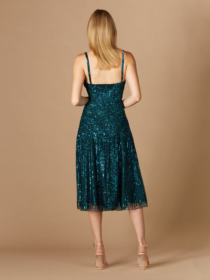 Beautiful Flowing Sequin Midi Dress - Free Shipping
