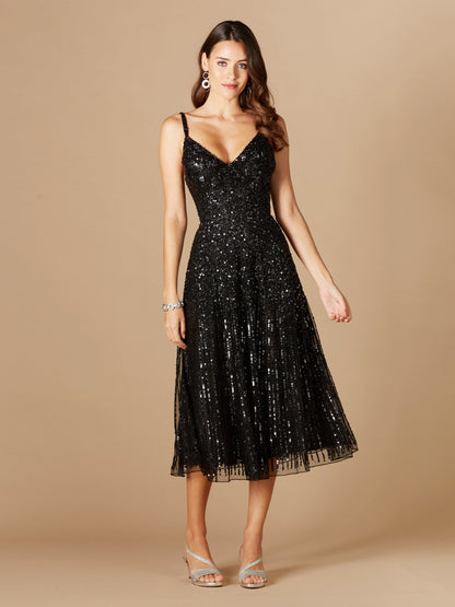 Beautiful Flowing Sequin Midi Dress - Free Shipping