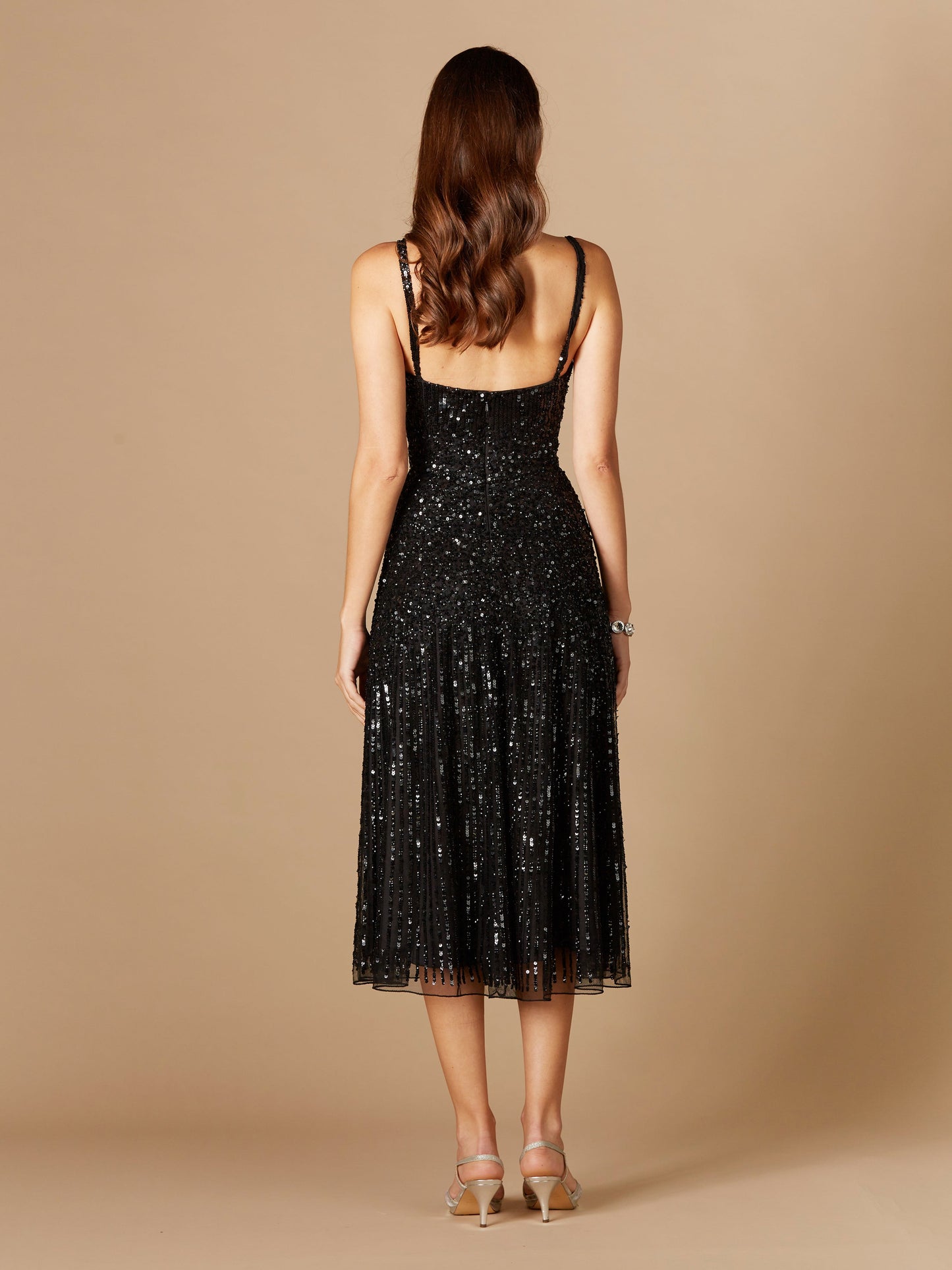 Beautiful Flowing Sequin Midi Dress - Free Shipping